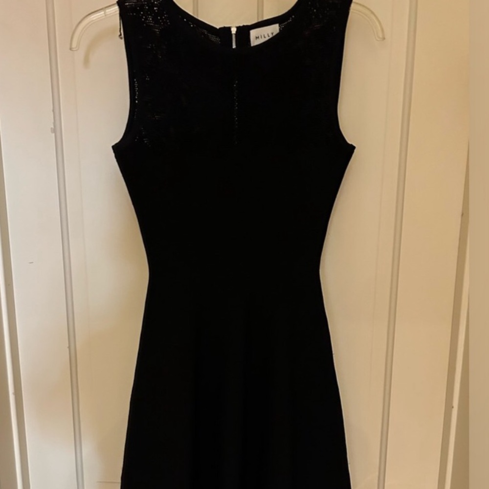 Milly Black and White Sleeveless Sheath Mini Dress